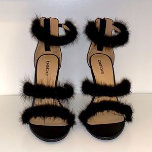 Brand new Bebe faux fur heels